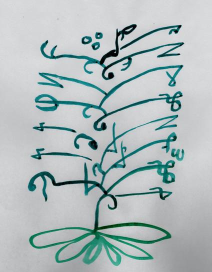 'appreciate a plant today'
written in sylvin branch form.