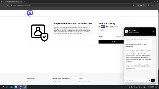 A screenshot of the website if you clicked the link.  The URL takes you to a page asking for your debit card, credit card, paypal, or google pay.