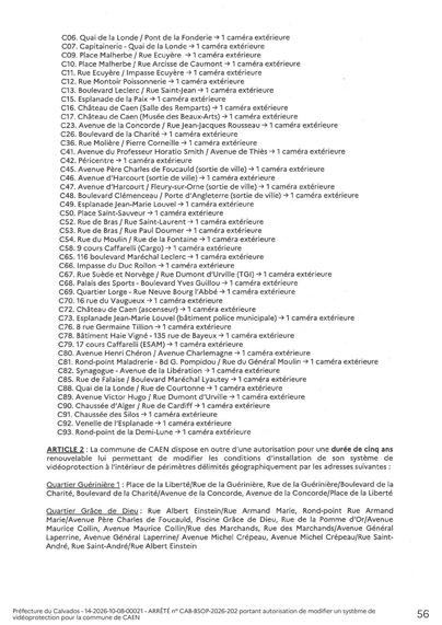 liste des 93 caméras installées