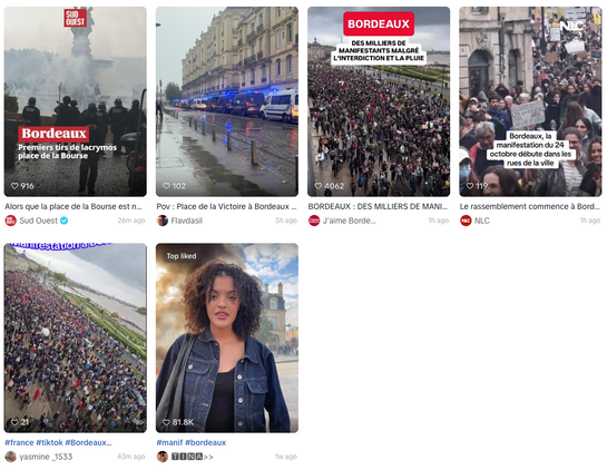 Videos sur tiktok